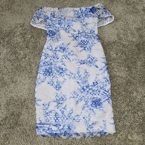 lipsy floral bardot bodycon dress | Dresses | Lipsy Midi Shoe Size:9 Product ID:AP1D106625_AL504_W Eliza J Off the